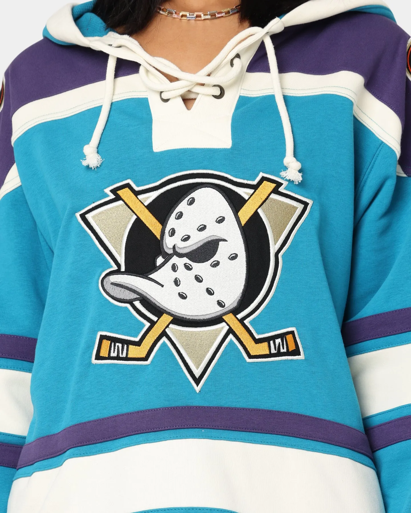 47 Brand Anaheim Ducks Lacer Hoodie Purple/Sharks Teal