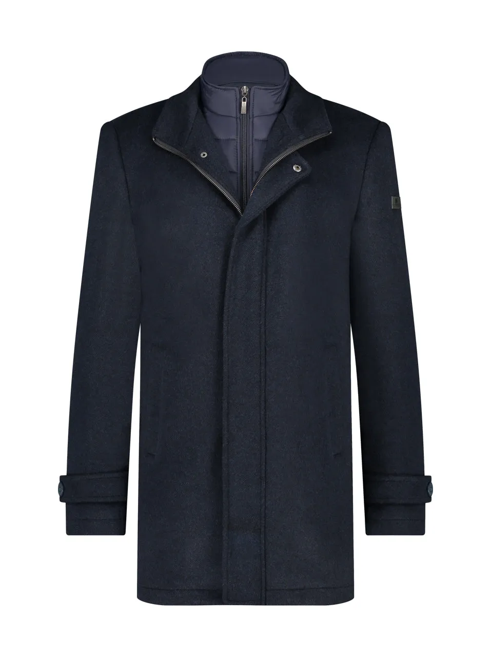 A Fish Named Fred Funnel Neck Coat | Navy