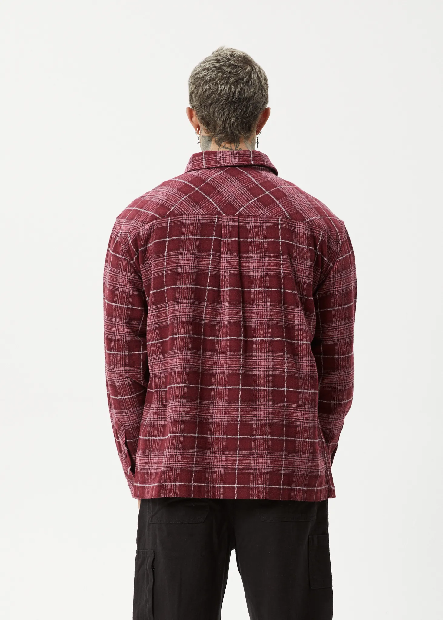 AFENDS Mens Questions - Flannel Shirt - Port