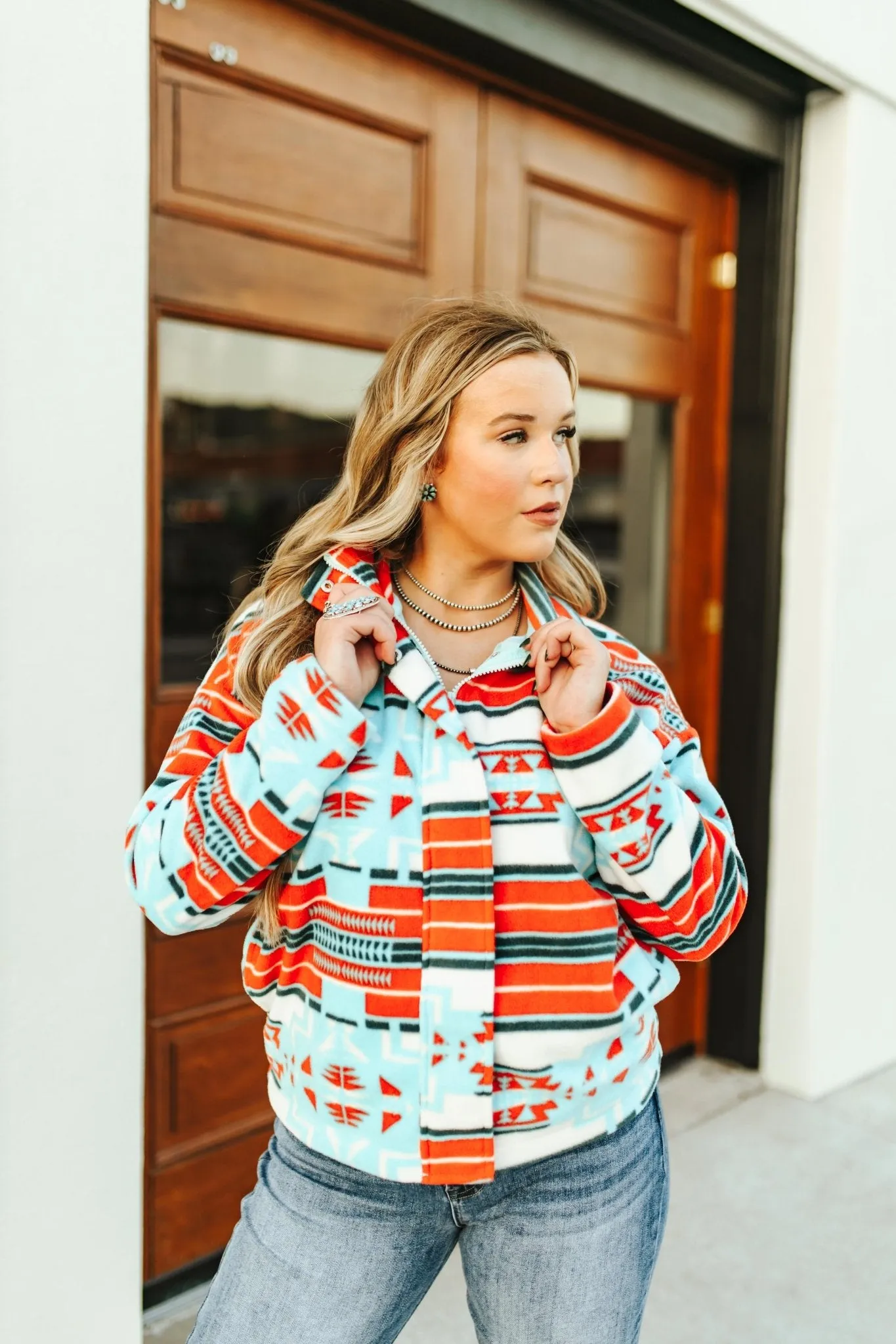 Aztec Soft Zip Up Jacket