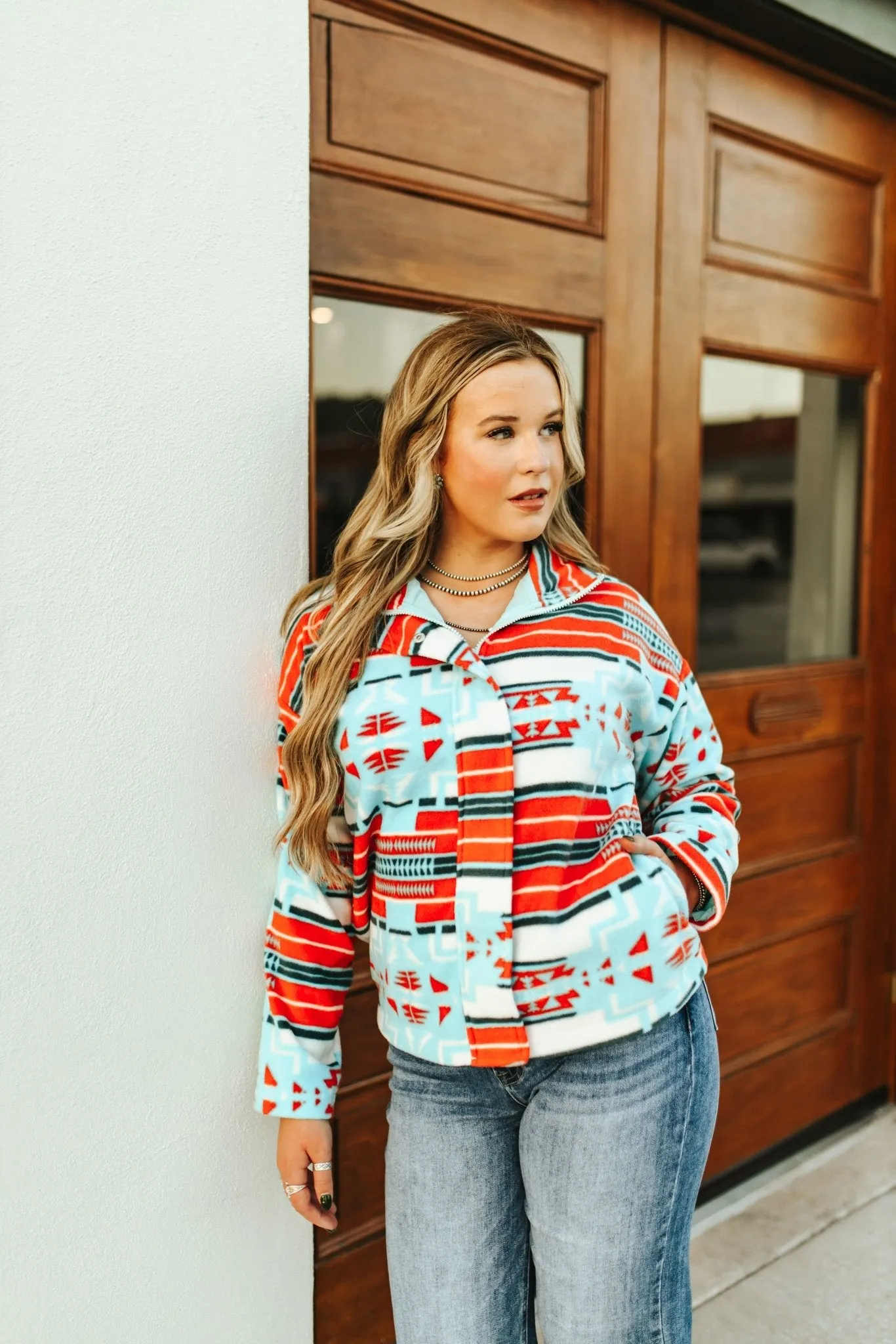 Aztec Soft Zip Up Jacket