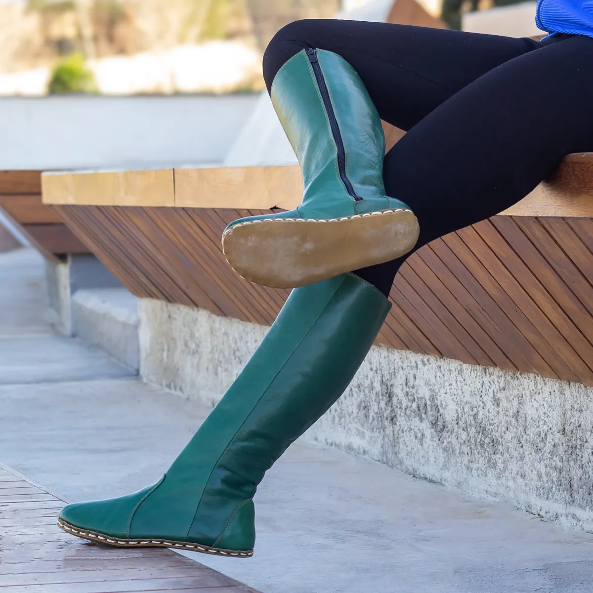 Barefoot Long Boots Green for Women