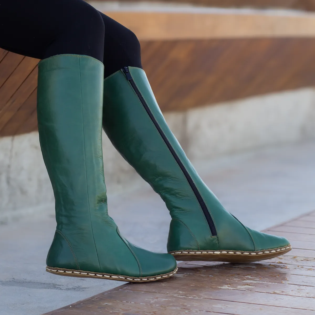 Barefoot Long Boots Green for Women