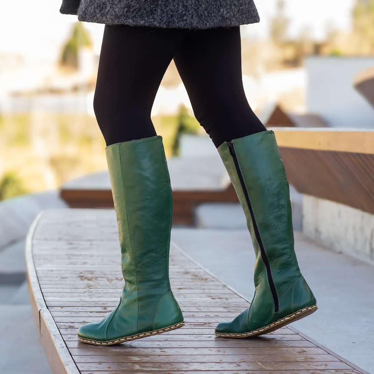 Barefoot Long Boots Green for Women