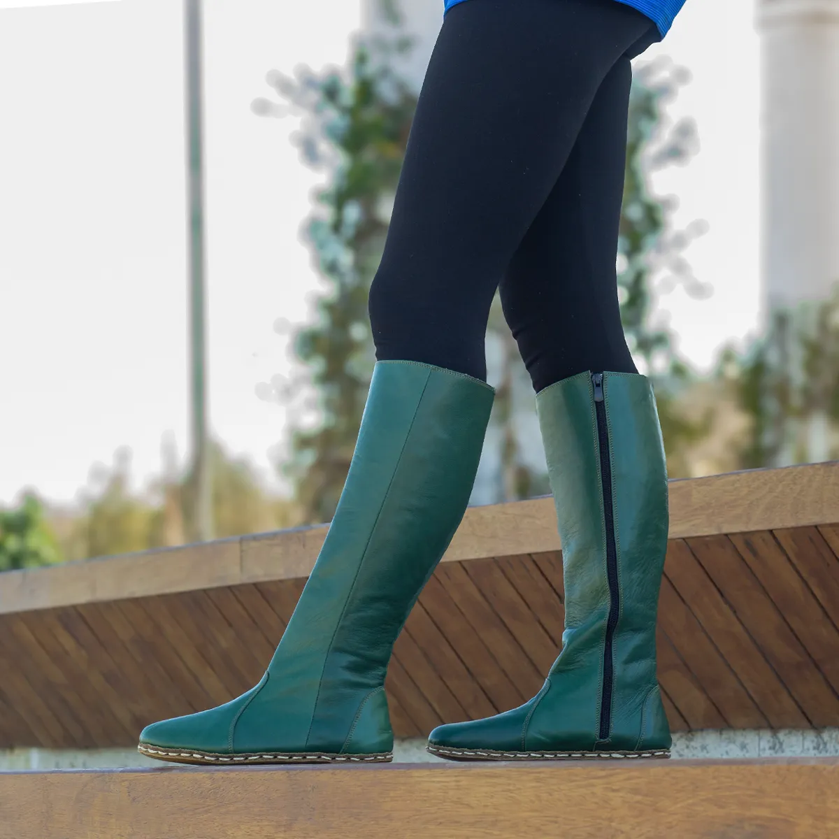 Barefoot Long Boots Green for Women