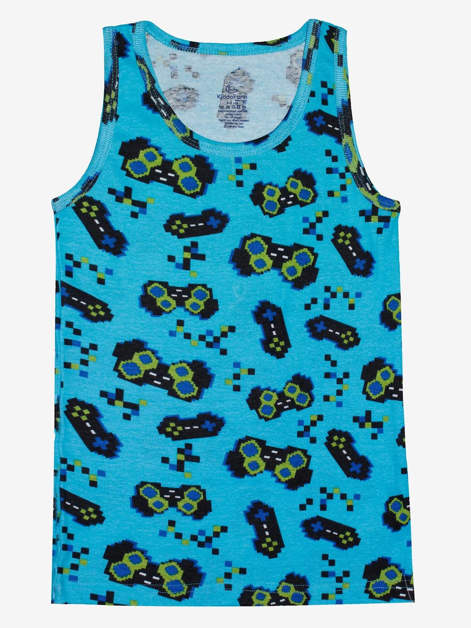 Boys Printed Rib Vest Pack Of 2