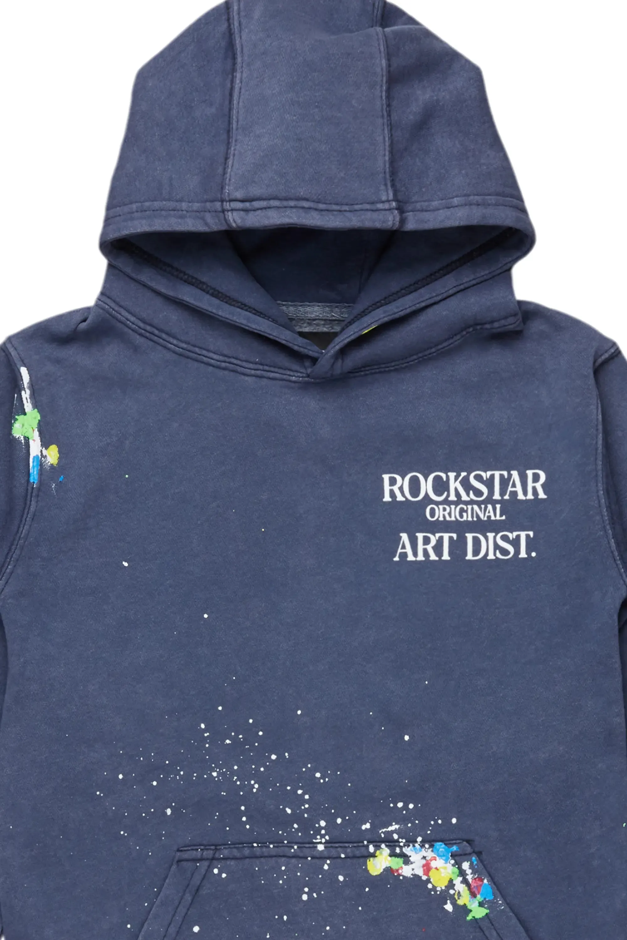 Boys Rockstar Art Dist. Vintage Navy Graphic Hoodie