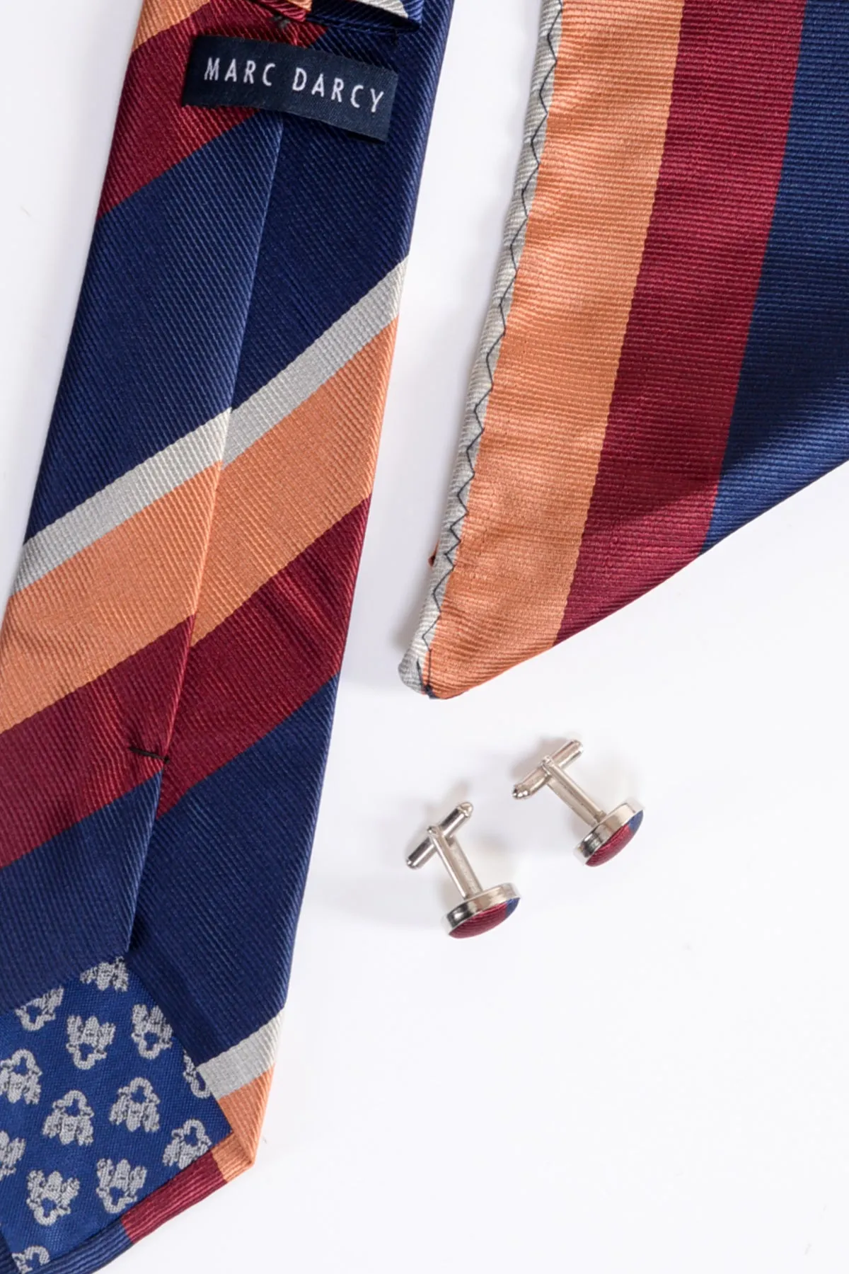 Bruno Multi-Colour Stripe Tie, Cufflink and Pocket Square