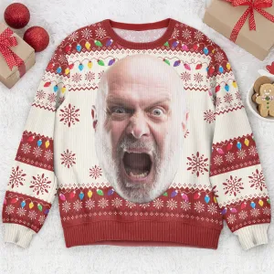 Custom Face Big Head Funny For Men, Women, Boss - Personalized Photo Ugly Sweater