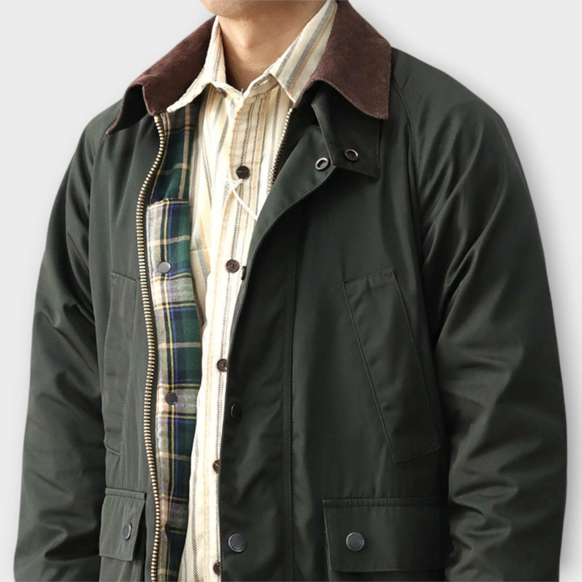 Jasper | Classic Men's Utility Jacket with Plaid Lining