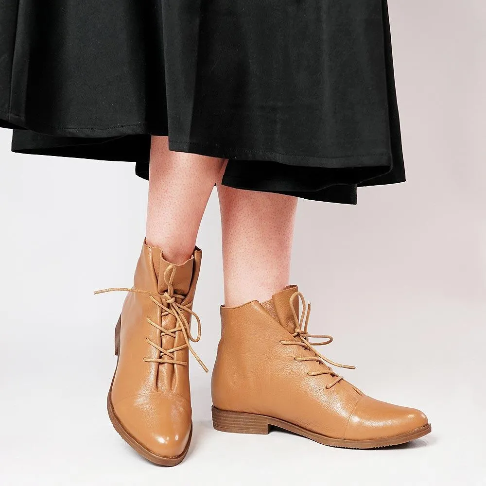 Kingfish Dark Tan Leather Ankle Boots