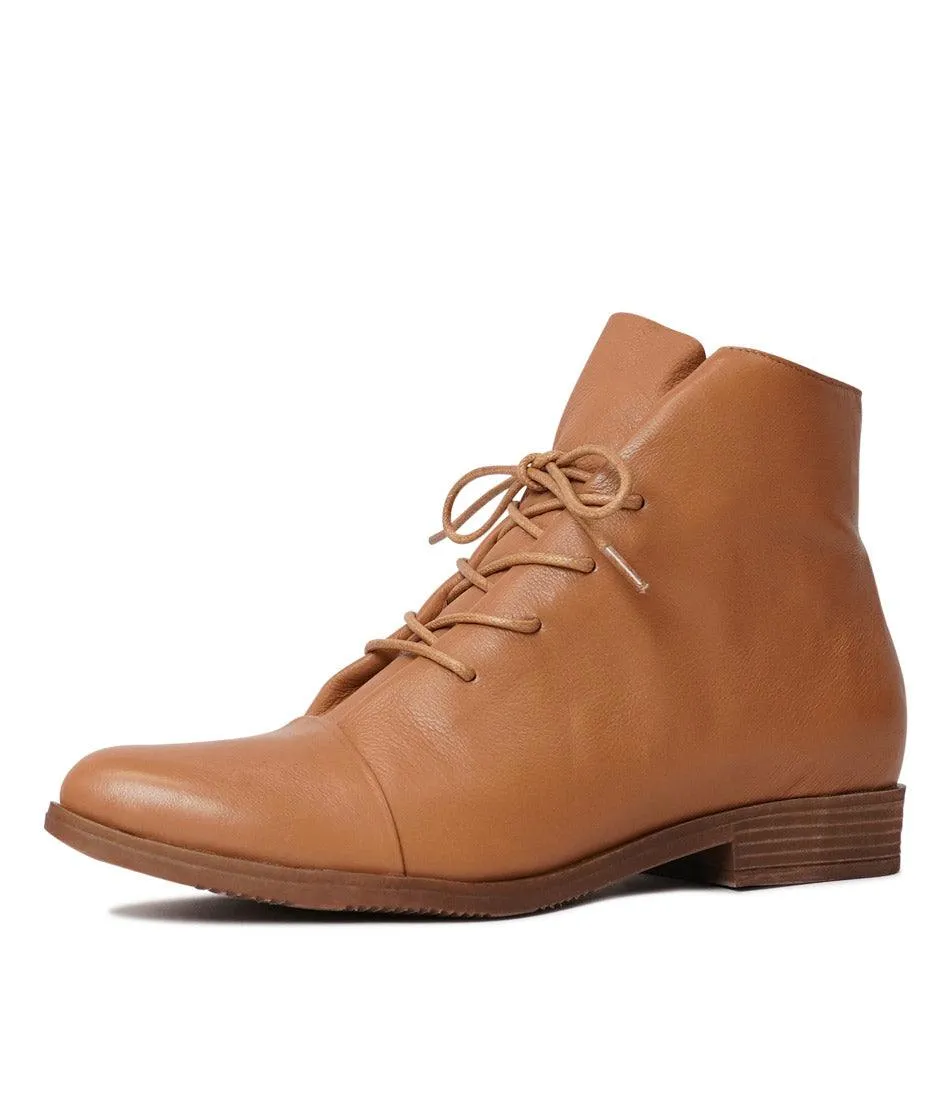 Kingfish Dark Tan Leather Ankle Boots