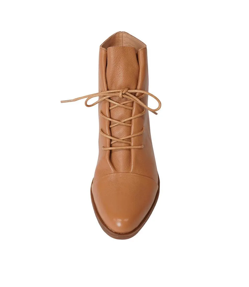 Kingfish Dark Tan Leather Ankle Boots