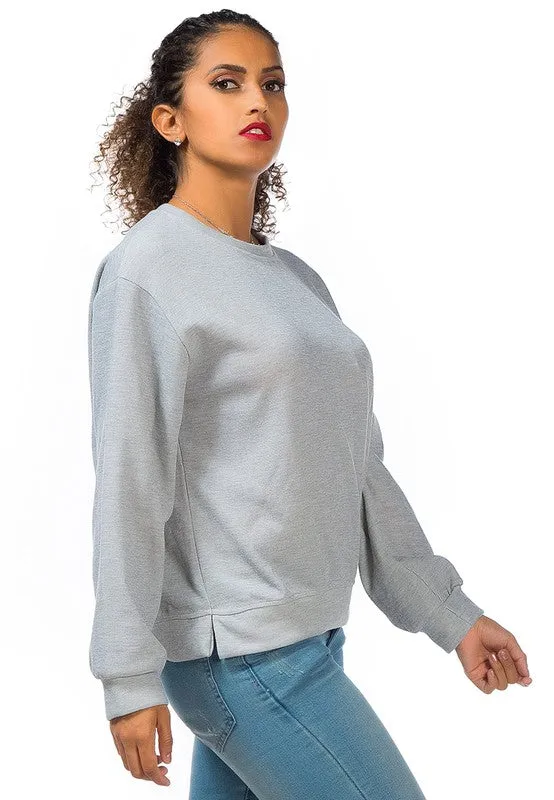 Knitted Long Sleeve Pullover Sweatshirt