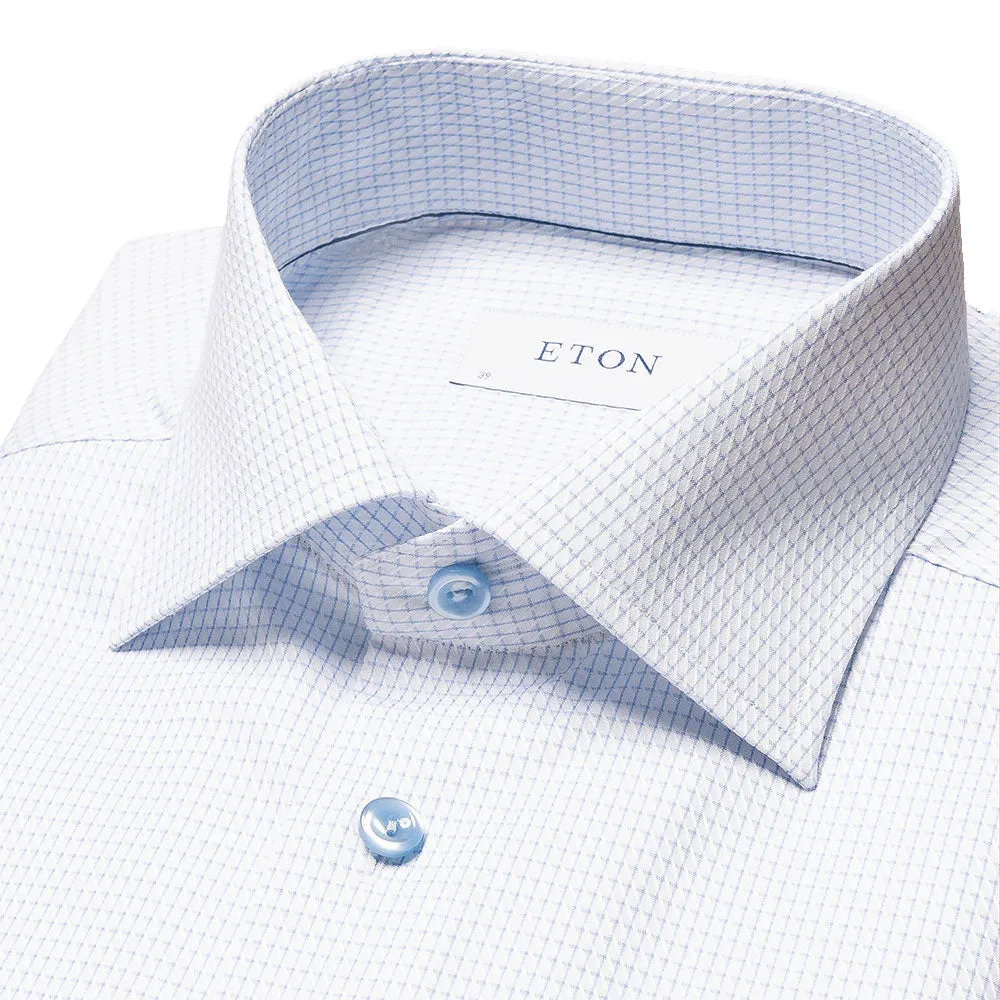 Light Blue Micro Check Signature Twill Shirt