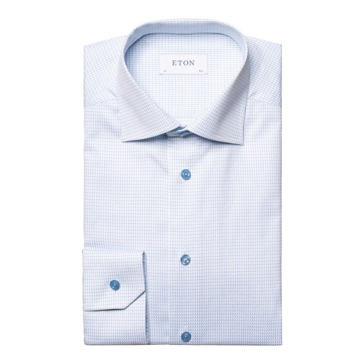 Light Blue Micro Check Signature Twill Shirt