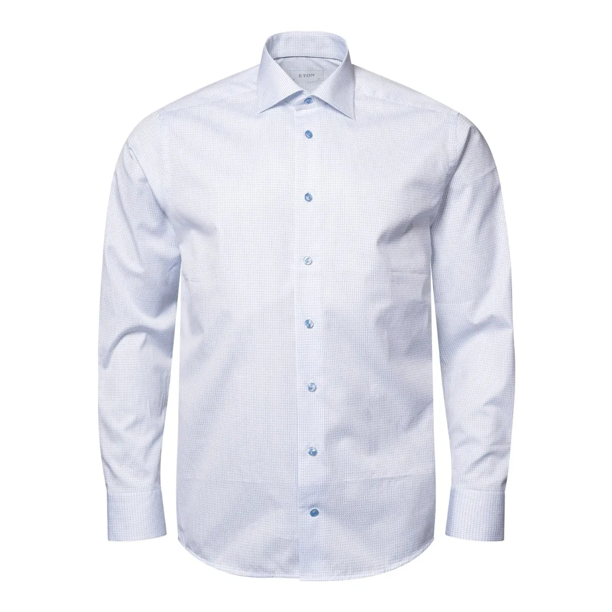 Light Blue Micro Check Signature Twill Shirt