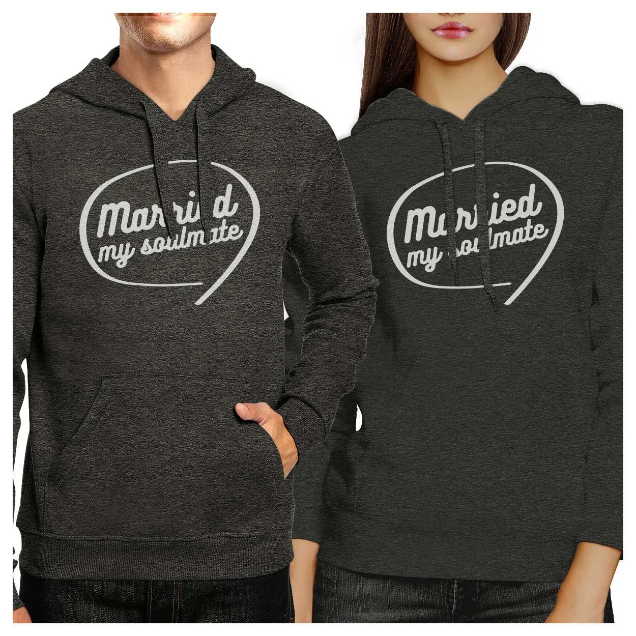 Married My Soulmate Matching Couple Dark Grey Hoodie