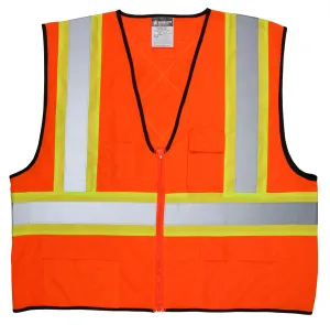 MCR Safety CSA Poly, Oran Vest 4 1/2 Lime/Sil L