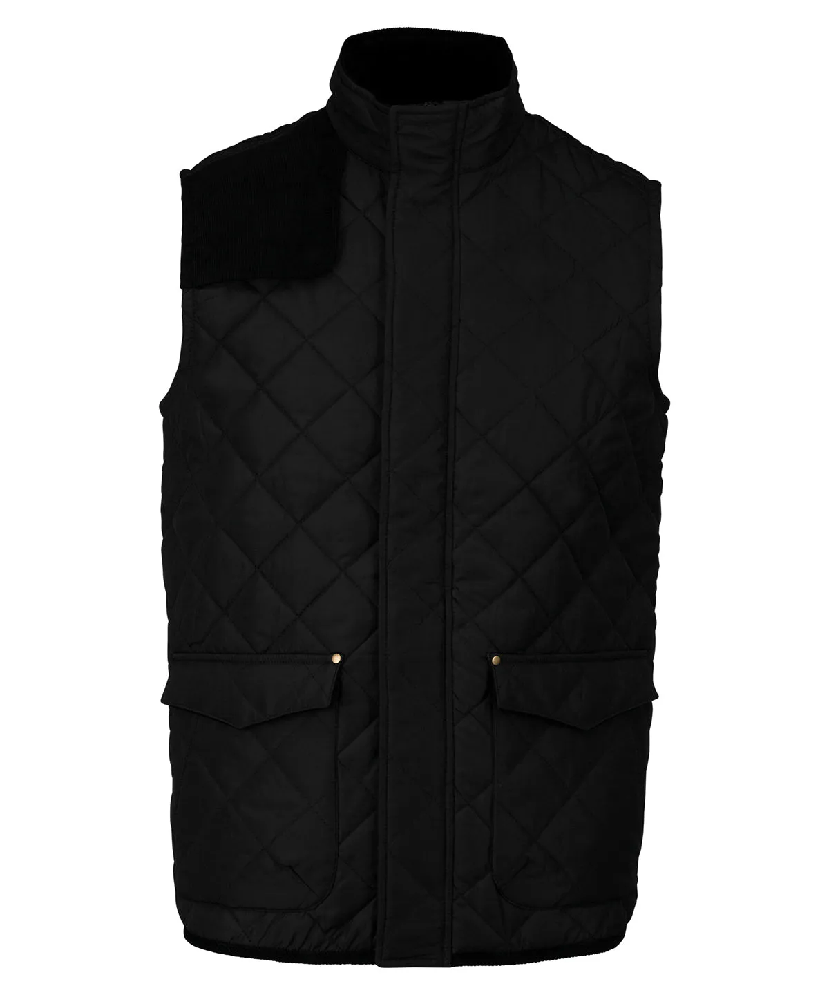 Mens quilted bodywarmer | Black/Black