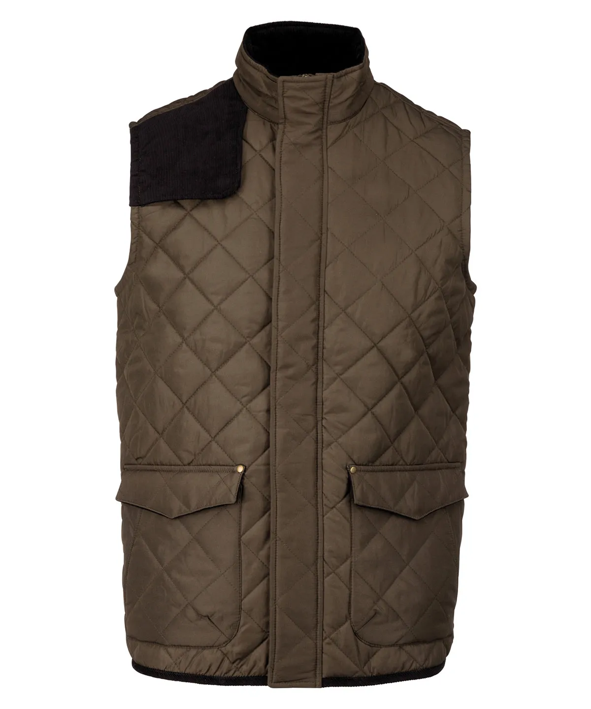 Mens quilted bodywarmer | Green/Black