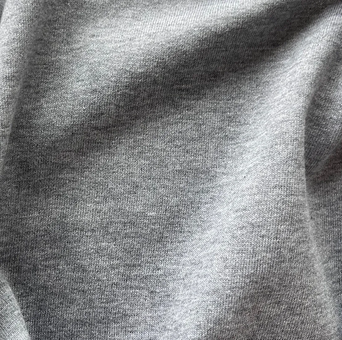 Mid-Weight Heathered Koala Grey Cotton French Terry Knit (Made in Italy)