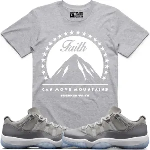 MOVE MOUNTAINS Sneaker Tees Shirt to Match - Jordan 11 Low Cool Grey