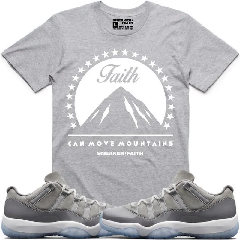 MOVE MOUNTAINS Sneaker Tees Shirt to Match - Jordan 11 Low Cool Grey