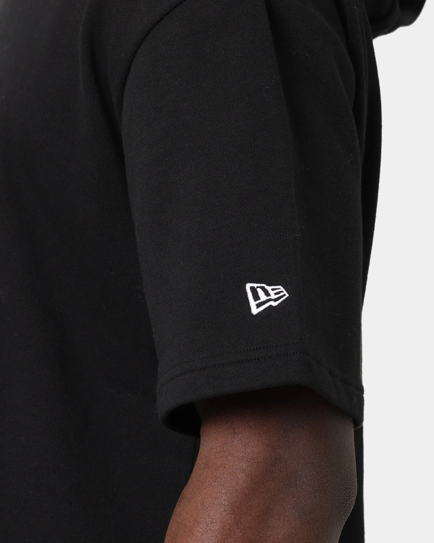 New Era Oversized Short Sleeved Hoodie Black