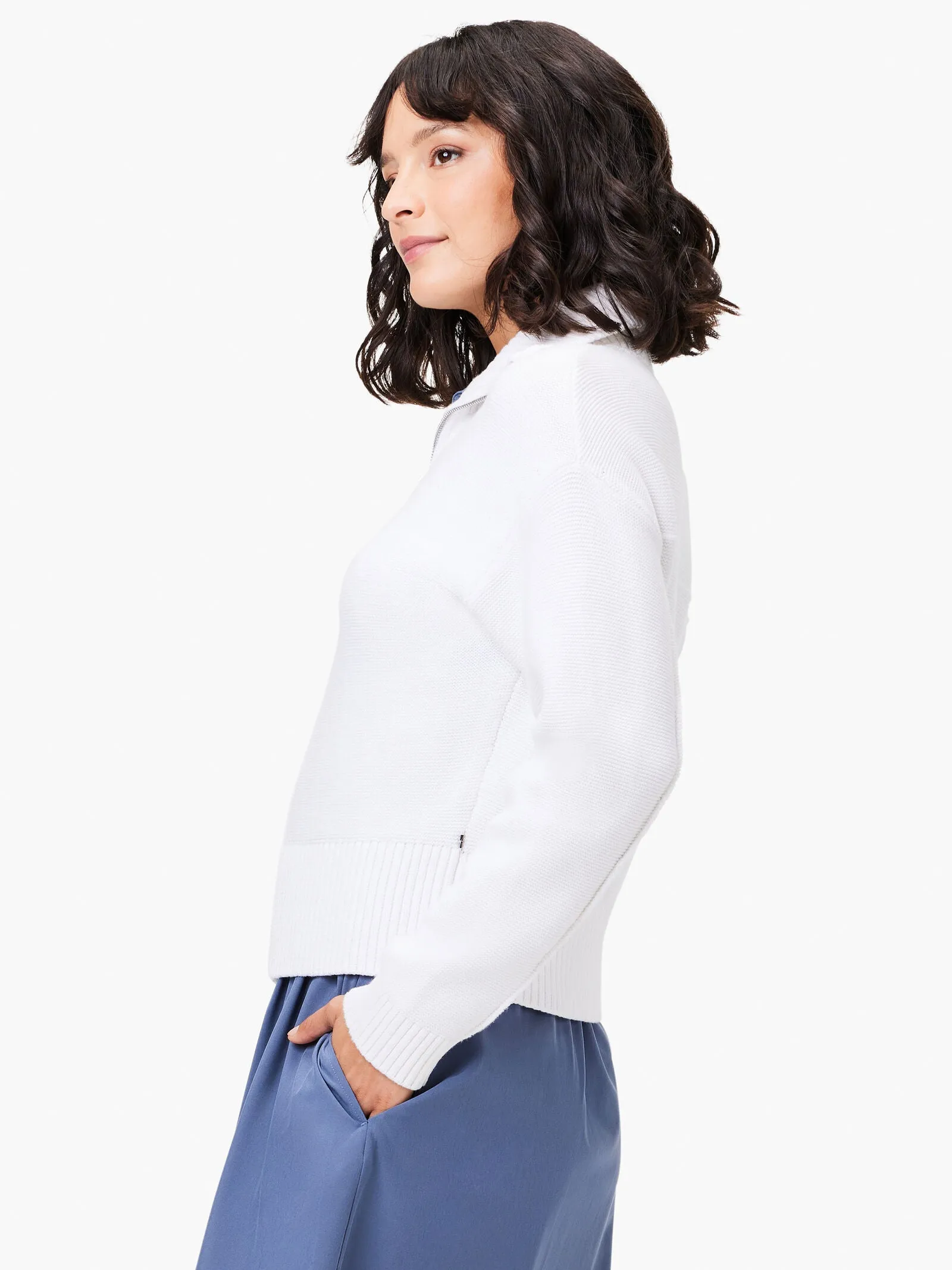 Nic   Zoe Zip Front Sweater Jacket