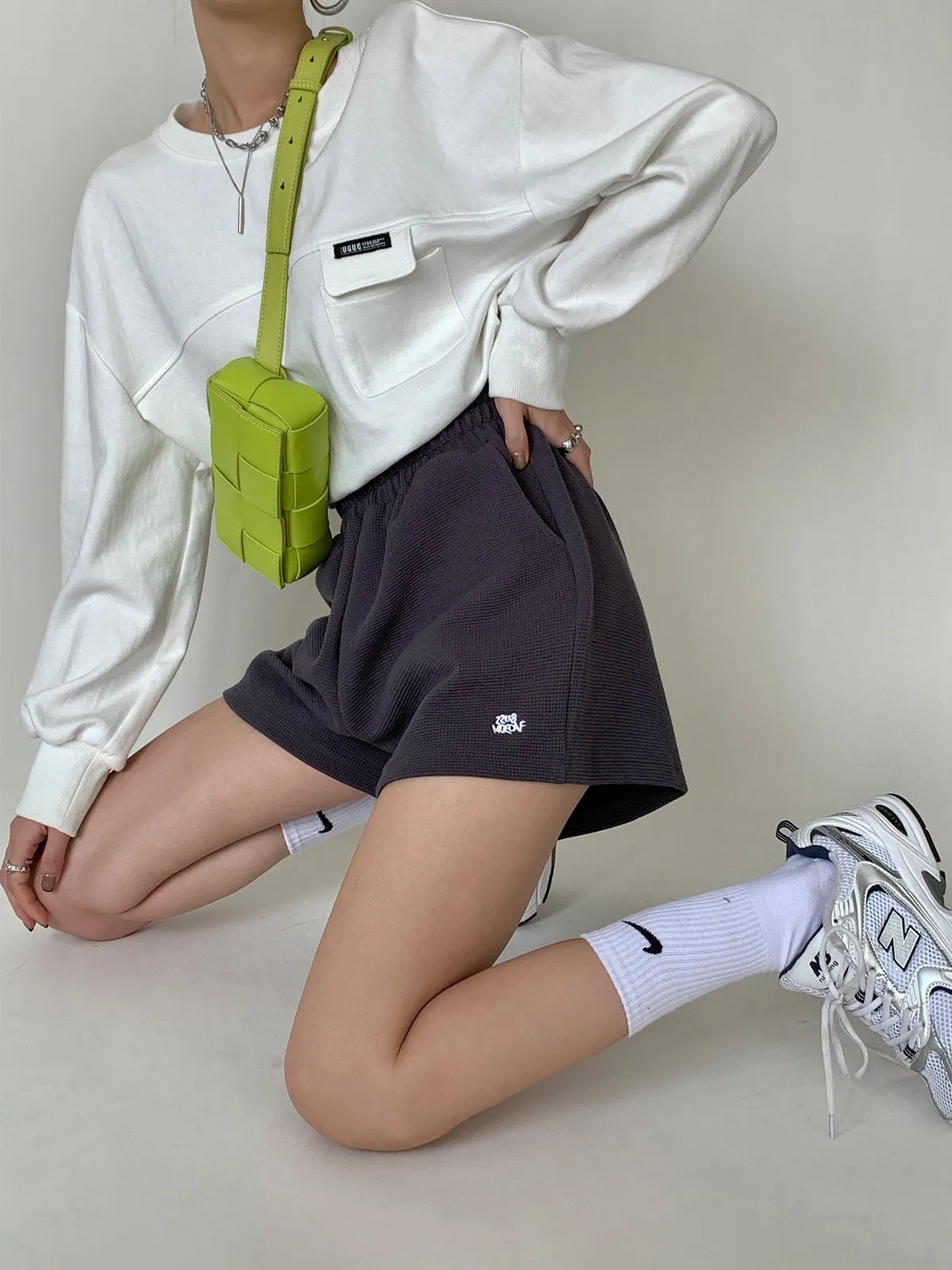 Oversize Sweatshirt and Shorts - Dark Gray