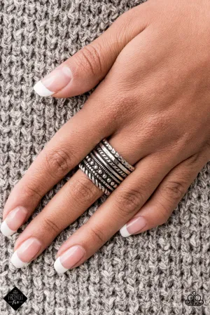 Paparazzi Ring Fashion Fix April 2021 ~ Stacked Odds - Silver