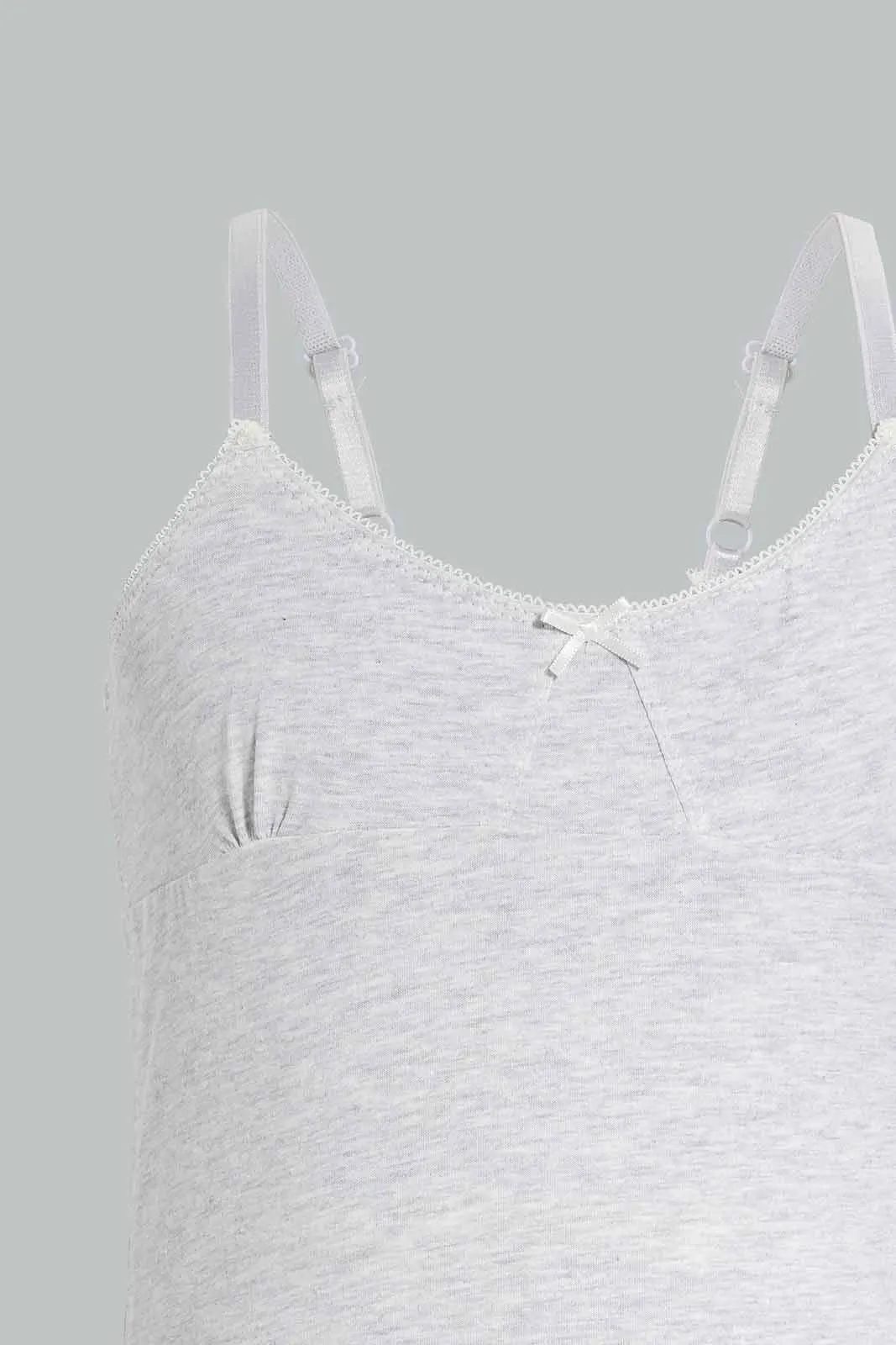 Senior Girls Grey And White Vest Set (Pack Of 2)