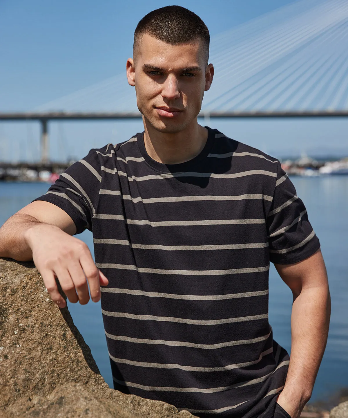 Striped T | Navy/Marine