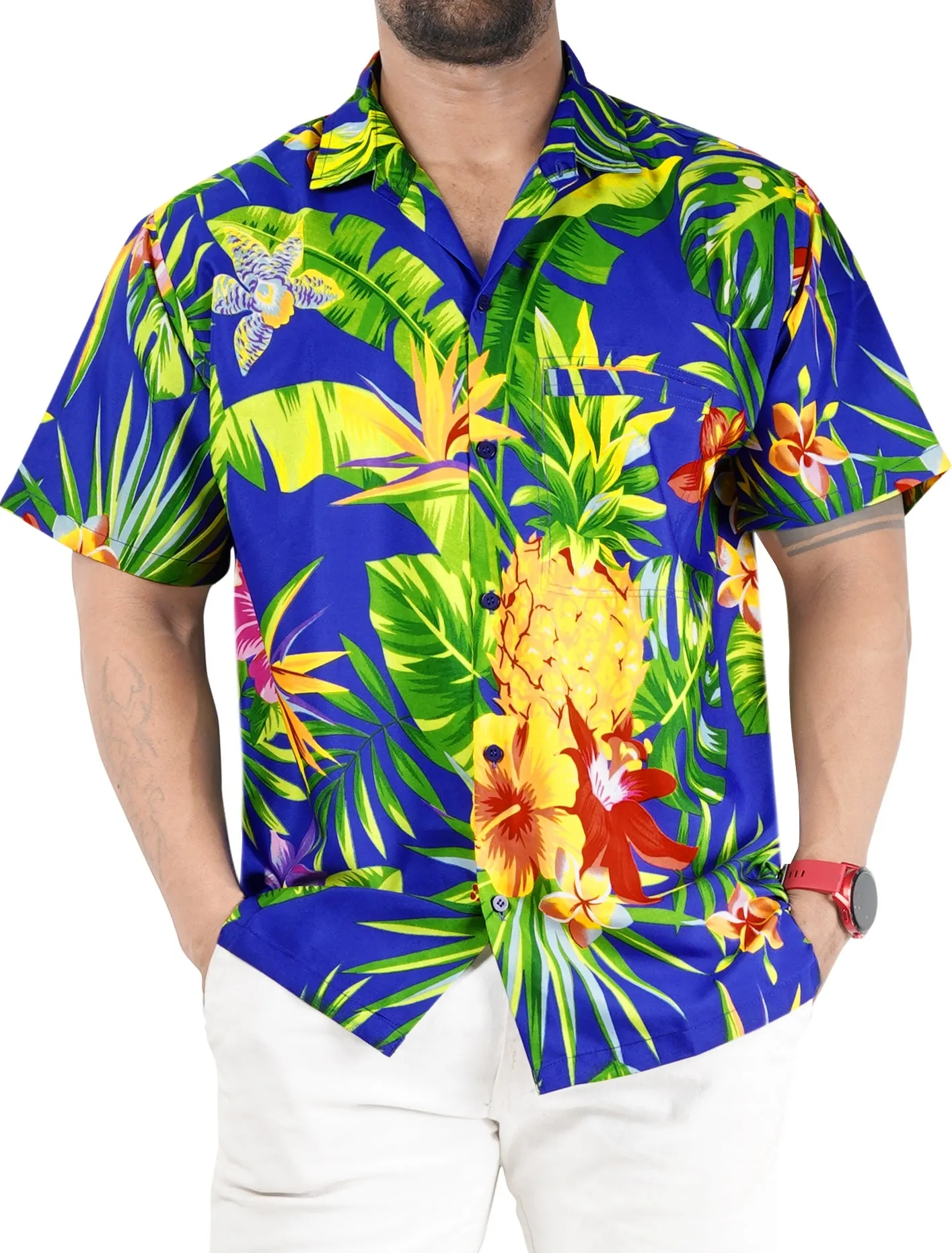 Stylish Hawaiian Men's Shirts with Fruit and flower print