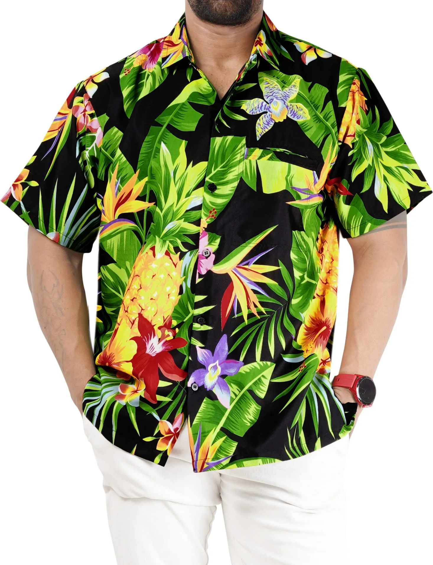 Stylish Hawaiian Men's Shirts with Fruit and flower print