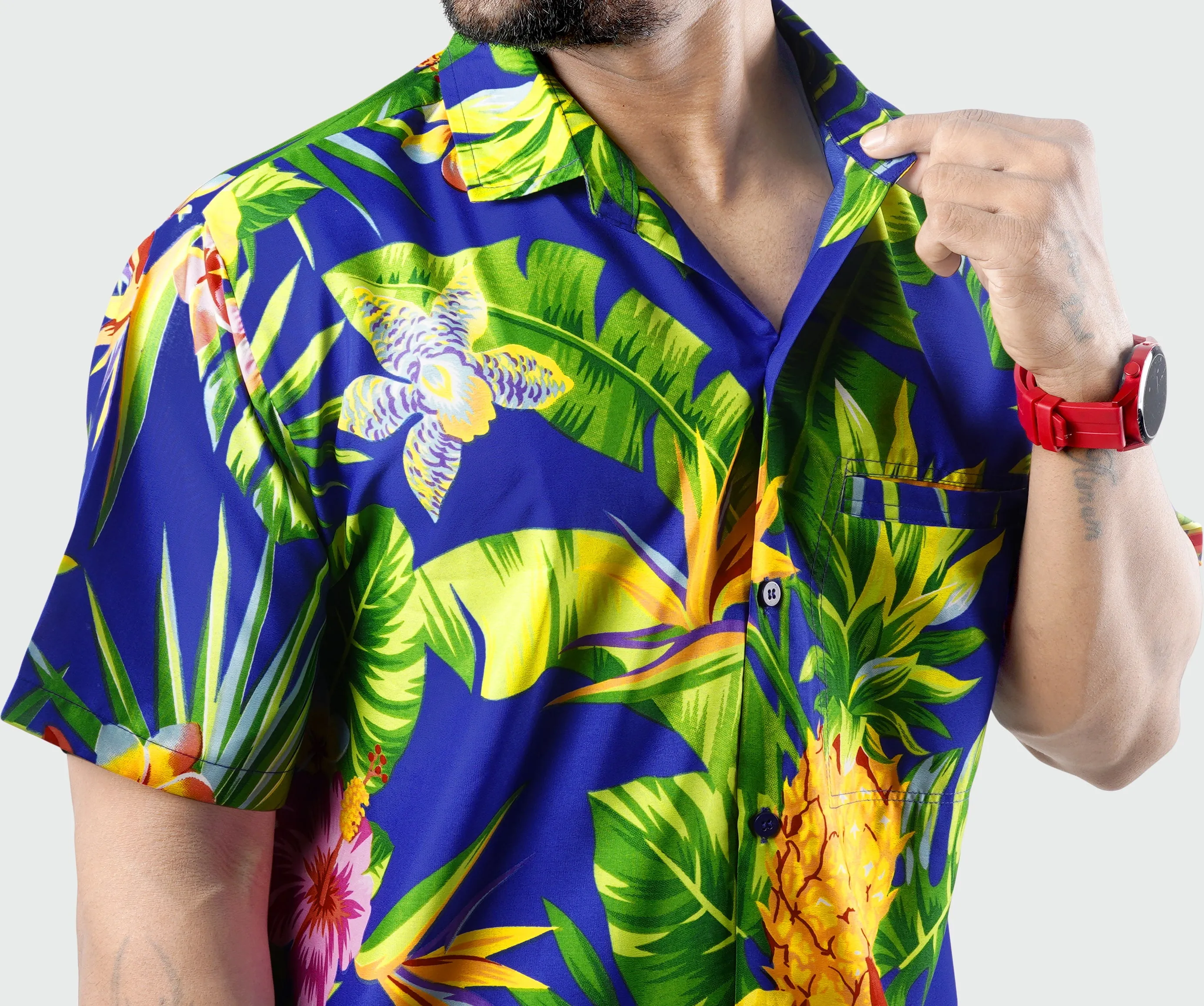 Stylish Hawaiian Men's Shirts with Fruit and flower print