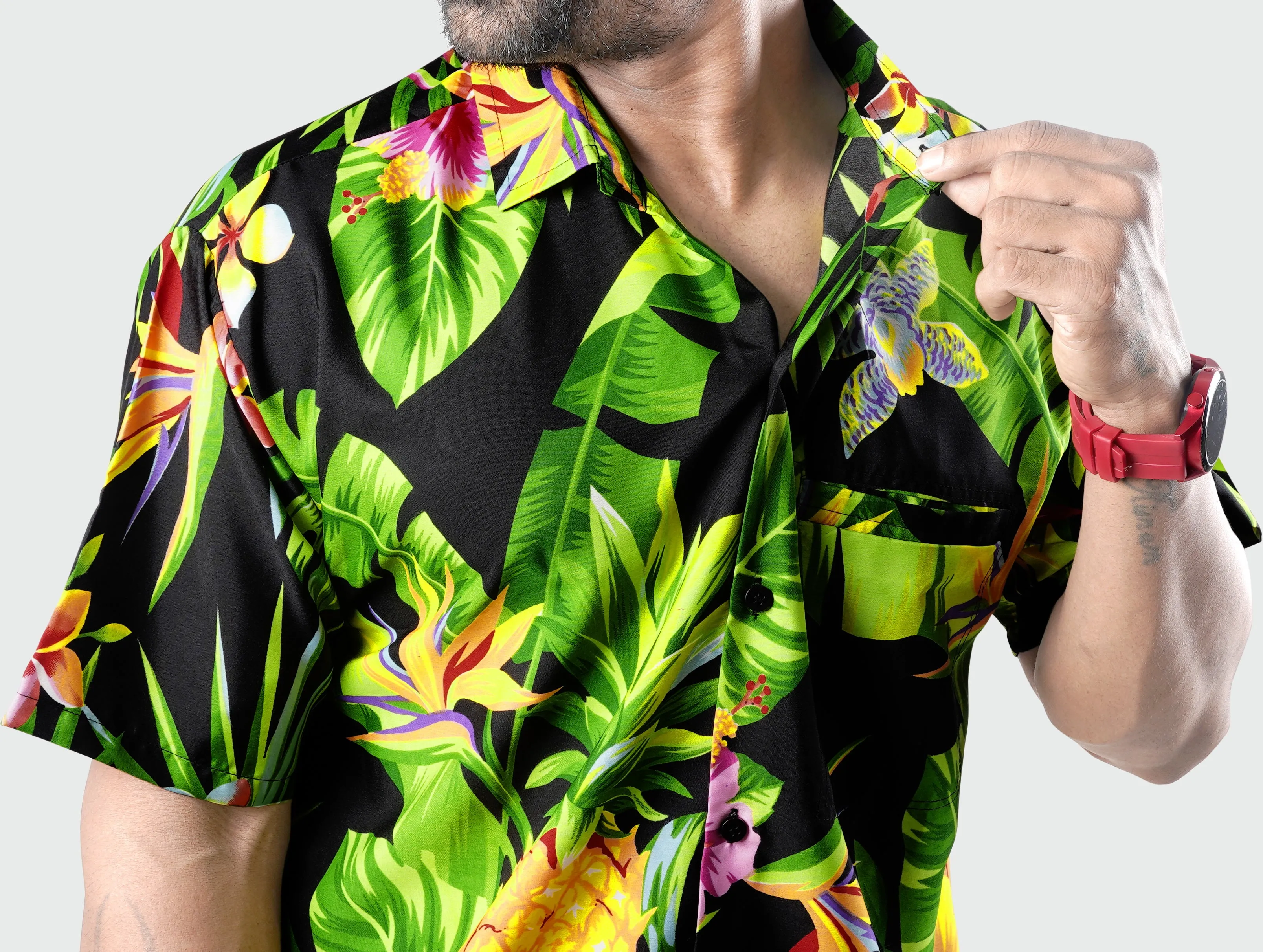 Stylish Hawaiian Men's Shirts with Fruit and flower print