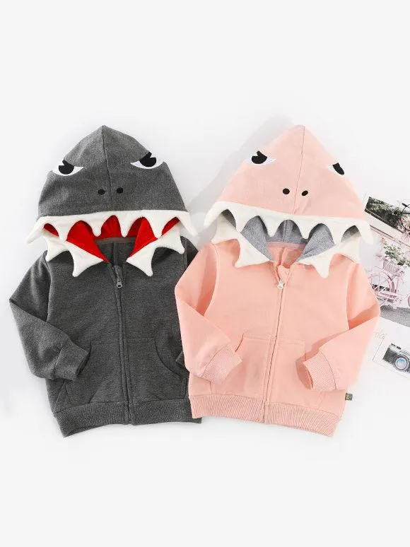 Stylish Shark Hooded Jacket with Pockets