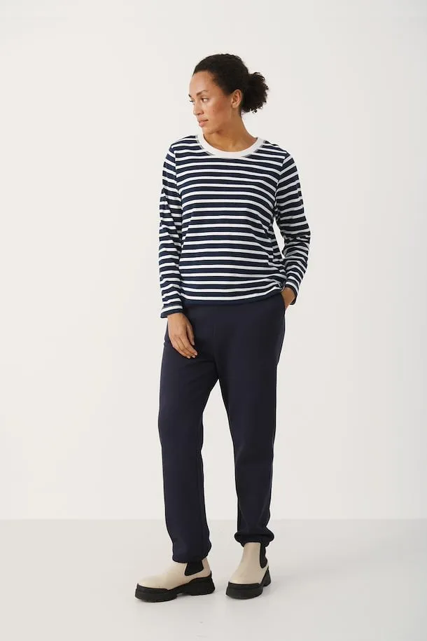 The Rong Stripe Long Sleeve by Part Two - Dark Navy