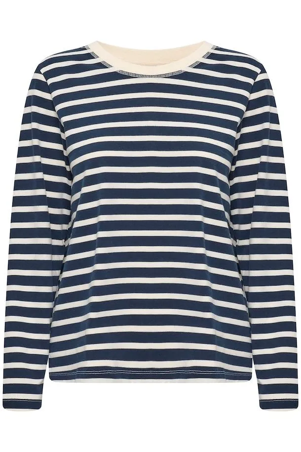 The Rong Stripe Long Sleeve by Part Two - Dark Navy