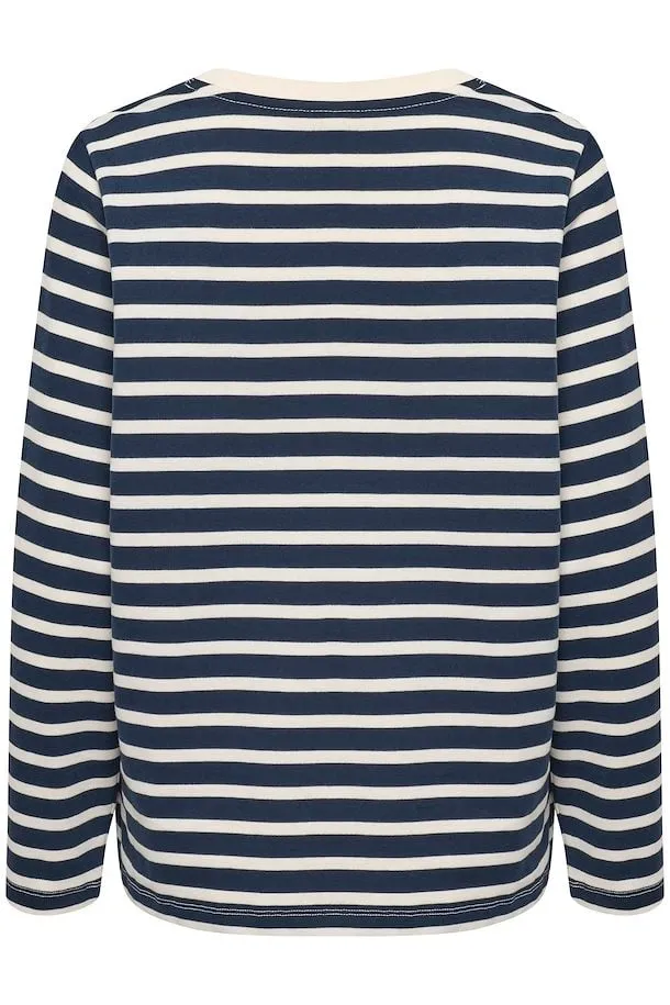 The Rong Stripe Long Sleeve by Part Two - Dark Navy