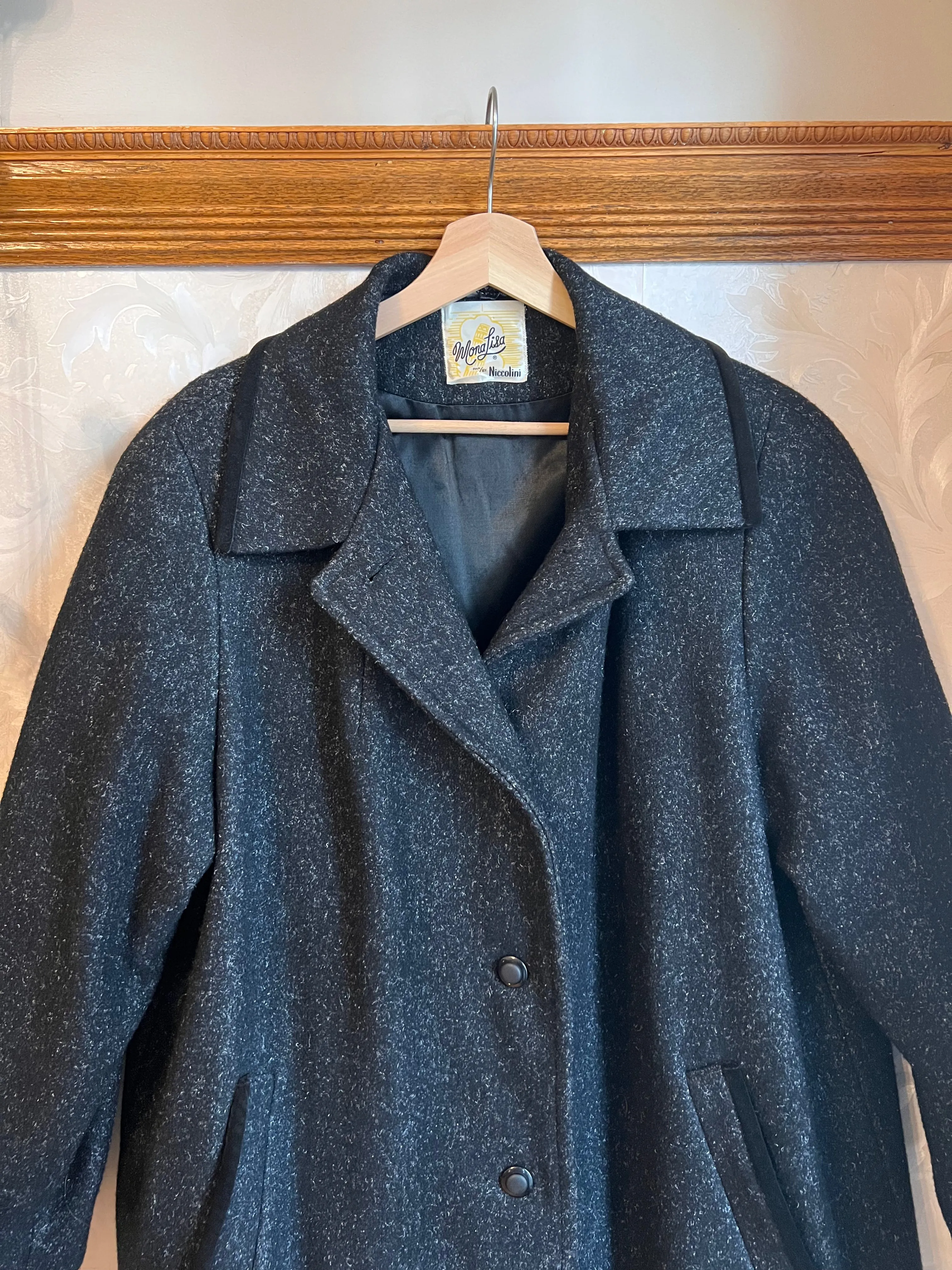 Vintage 60's Salt & Pepper Wool Coat (2XL)