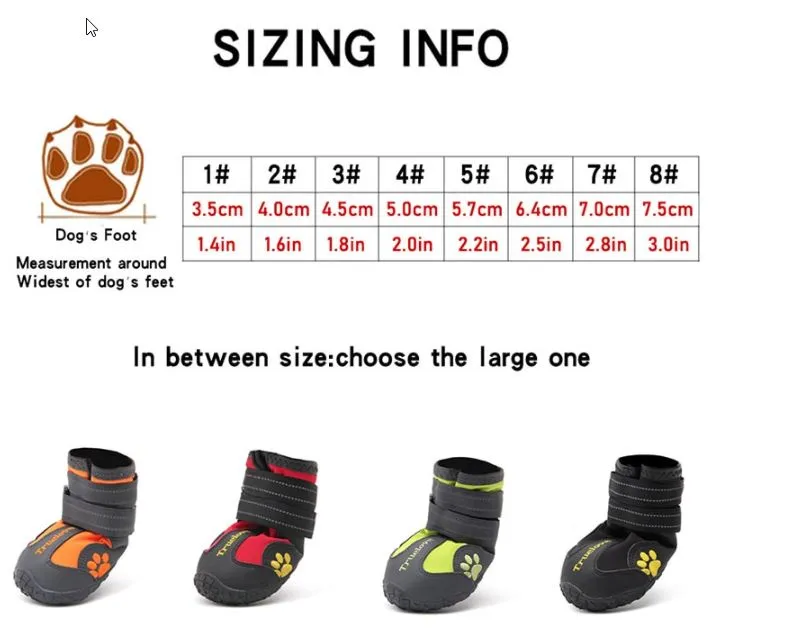 Warm Anti Slip Dog Boots For Snow