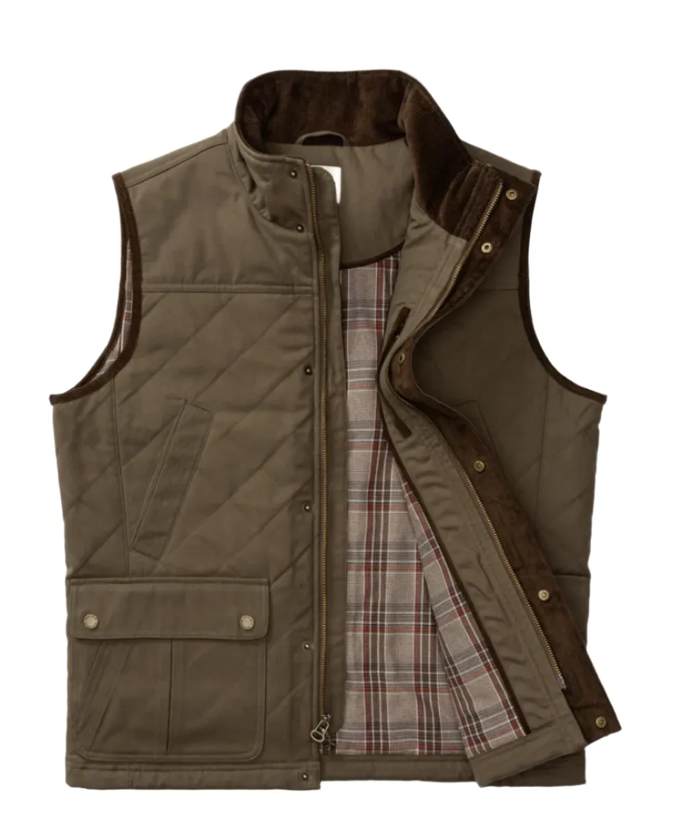 Waxed Duck Canvas Vest Crocodile Brown