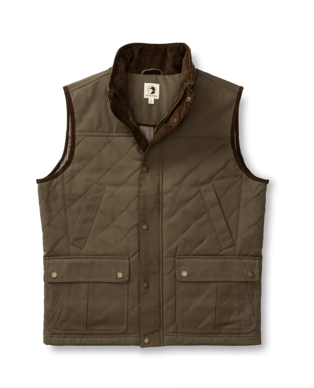 Waxed Duck Canvas Vest Crocodile Brown