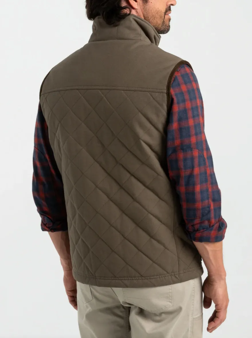 Waxed Duck Canvas Vest Crocodile Brown