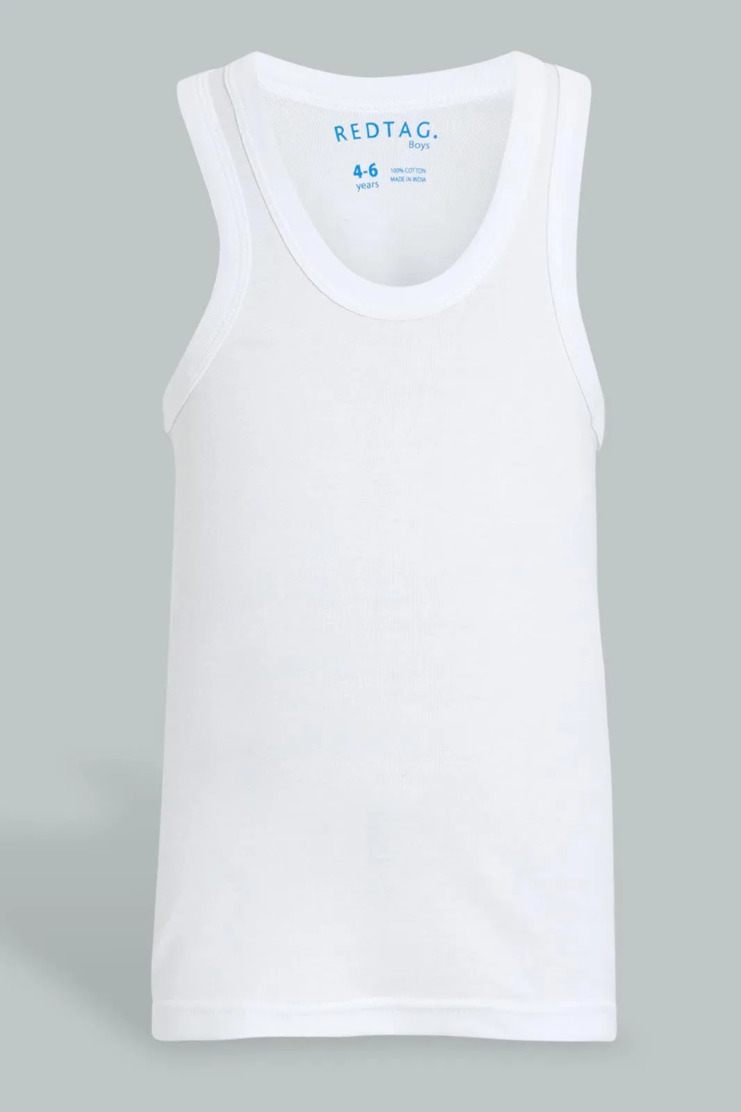 White Basic Vest For Boys (Pack of 3)