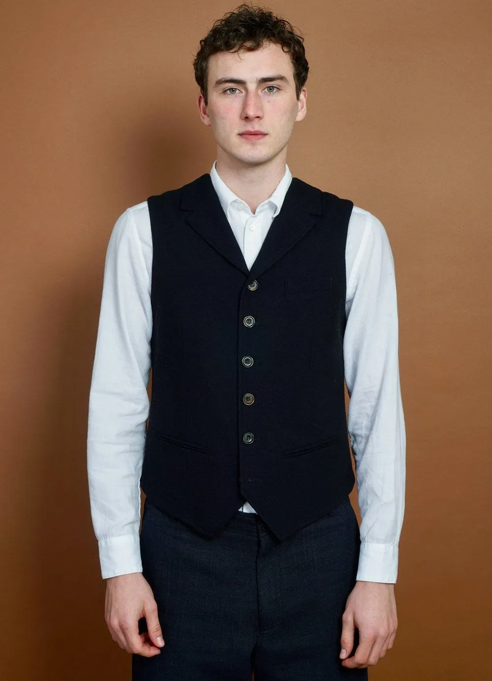 WILLIAM | Lapel Waistcoat | Deep Indigo