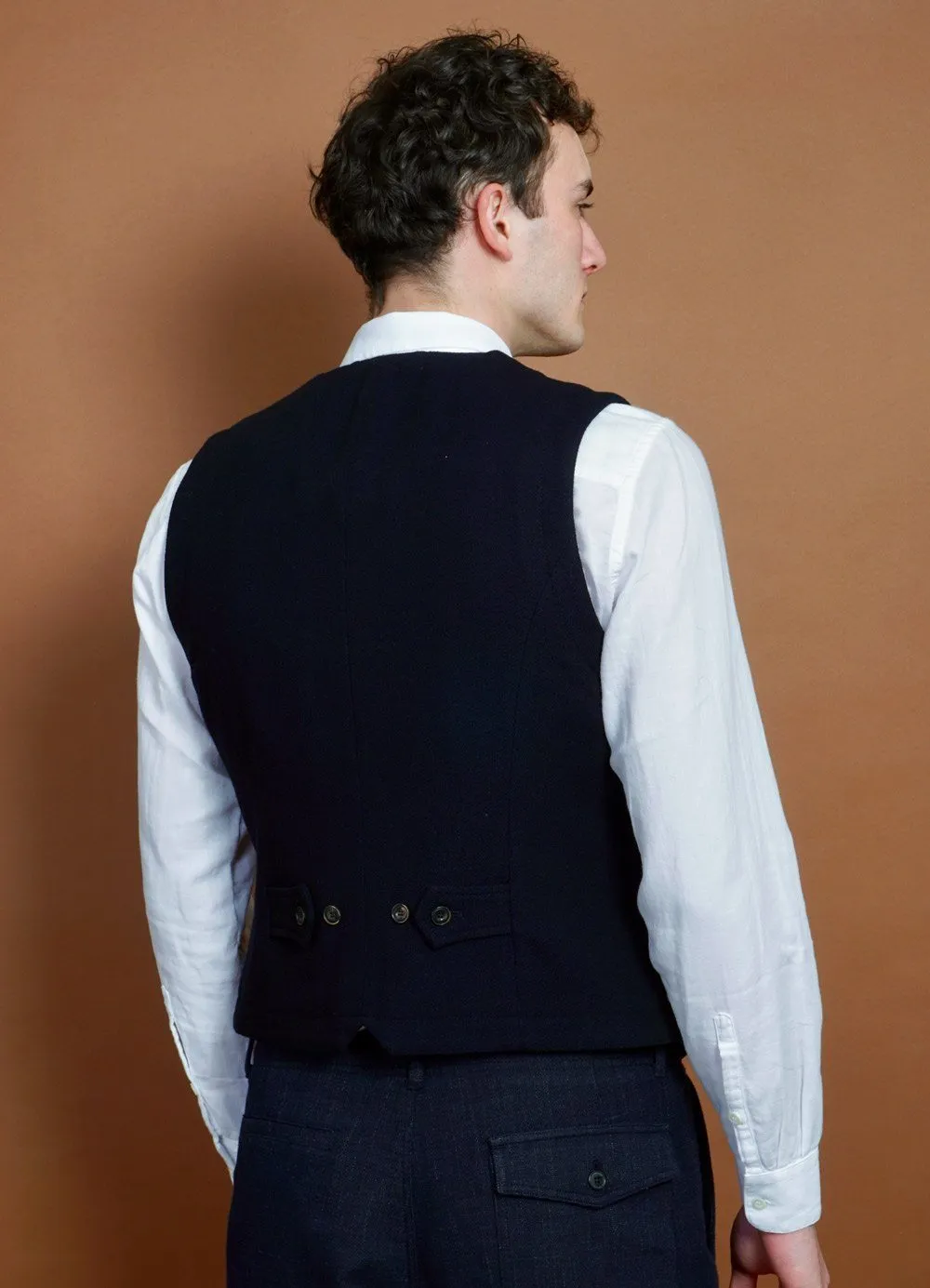 WILLIAM | Lapel Waistcoat | Deep Indigo